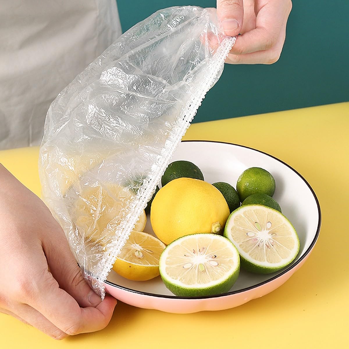 Wolpin Pack Of 100 Pcs Disposable Food Cover Elastic Lid For Covering Food, Fruits, Vegetables Fridge Storage